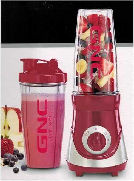 Amazon Com Gnc On The Go Blender Red Sports Nutritional Supplements Kitchen Dining