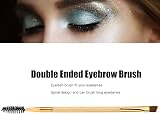 Brrnoo Double Ended Eyebrow Brush Angled Spoolie Wood Handle Makeup Tool view 3