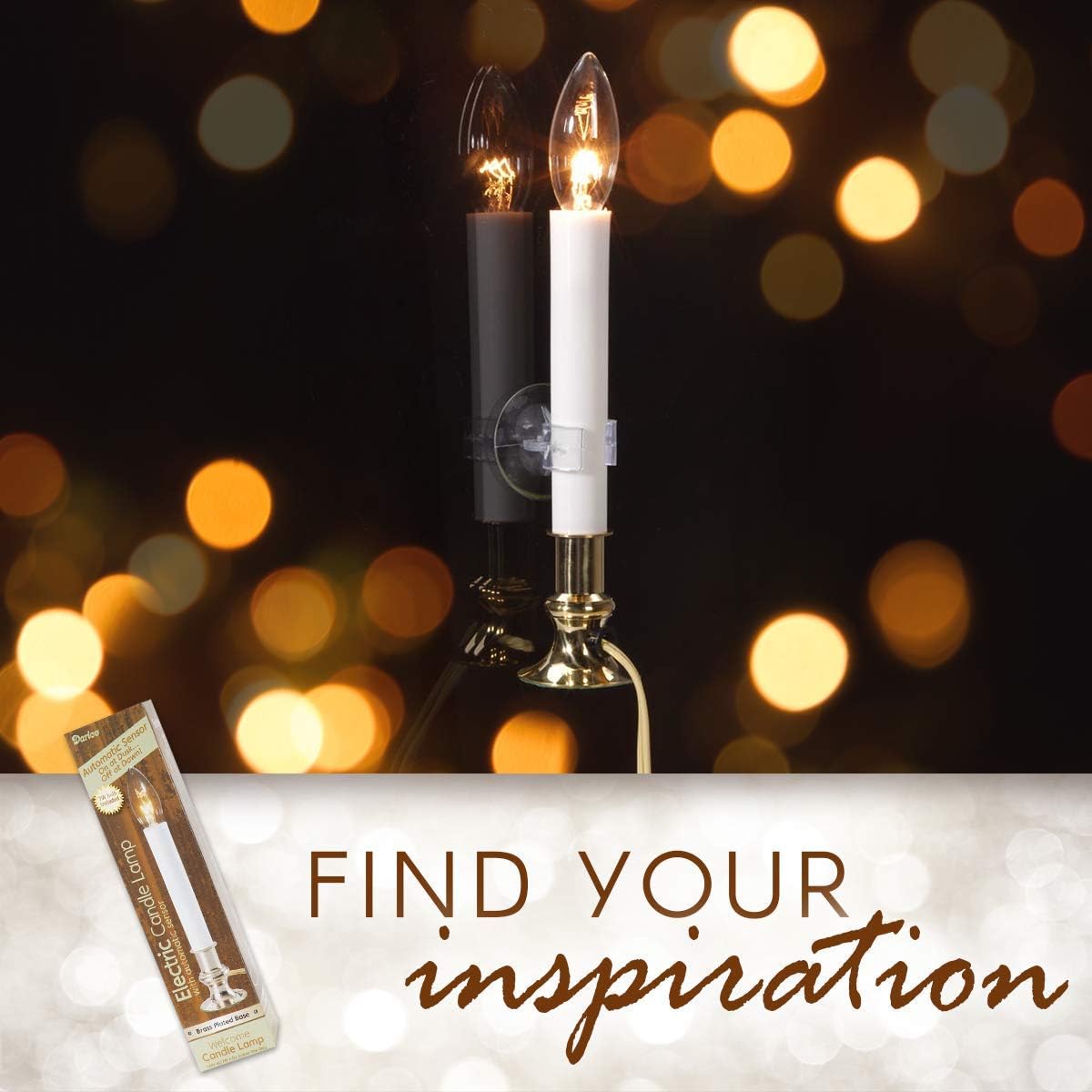 Darice 9 Electric Window Brass-Plated Base Plug-in Lamp Sensor Automatically Turns Candle on in Dark and Off in Light – Includes 7W Glass Bulb: Arts, Crafts & Sewing