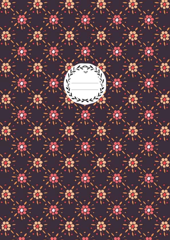 Notenheft DIN A4 Blanko - Lineatur 14: 110 Seiten | 55 Blatt | Musik Unterricht Komposition | Schule + Studium | 12 Systeme mit Seitenzahlen | Blumen Muster