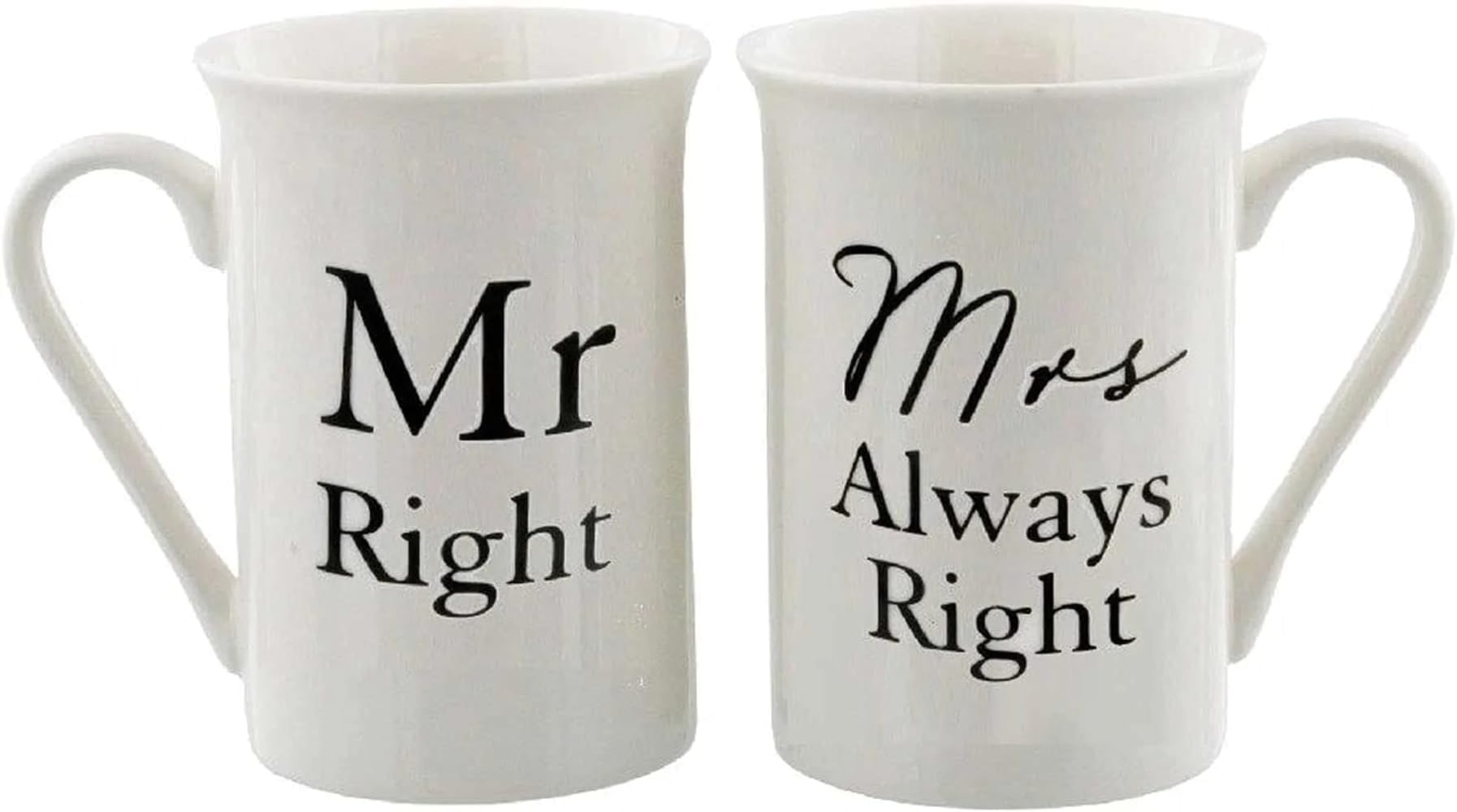 Contento 5017224554818 Amore Mug Set Mrs Always Right Motif Pair Cup, One Size, White