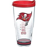 Tervis Made in USA Double Walled NFL Tampa Bay Buccaneers Arctic Insulated Tumbler Cup Keeps Drinks Cold & Hot, 24oz, Clear