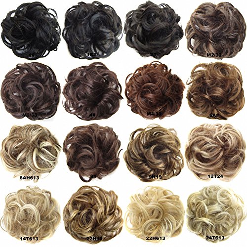 FESHFEN Scrunchy Scrunchie Hair Bun Updo Hairpiece Ponytail Extensions Hair Extensions Wavy Curly Messy Hair Bun Extensions Donut Hair Chignons Hair Piece Wig-6A#