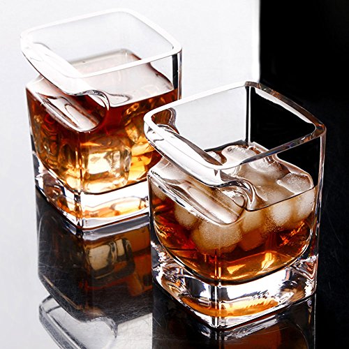 4 Packs Old Fashion Whiskey Glass With Cigar Holder Lead-free Wine Bourbon Brandy Beer Liquor Cup for Cigar Cigarette Lovers