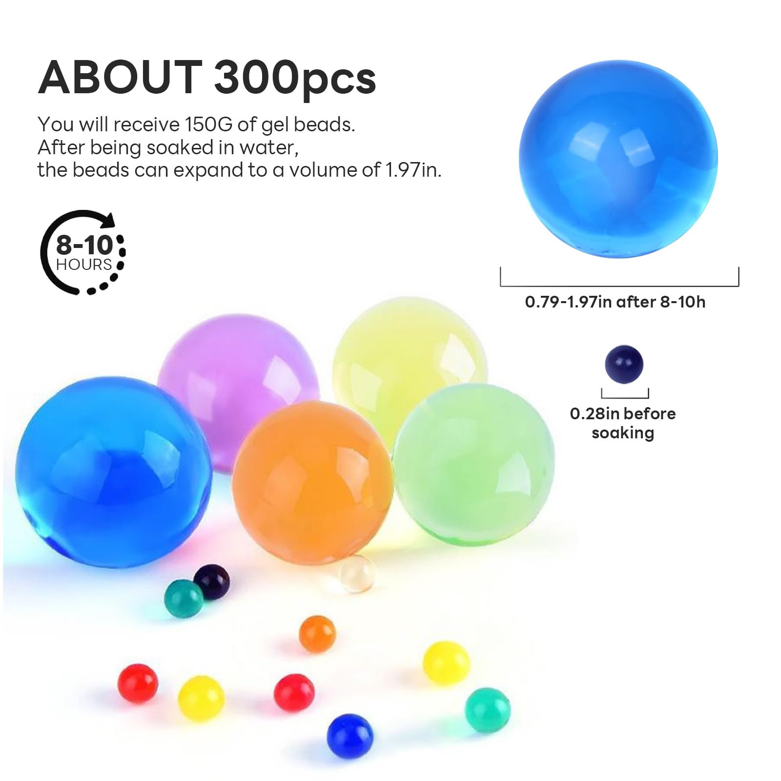 ATLKDLK Rainbow Mix Vase Fillers, Giant Gel Beads for Vases Filler, Colorful Transparent Water Gel Balls for Wedding Centerpieces Home Decoration Plant Container Art Decoration