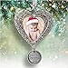 Baby's First Christmas Ornament - Dated 2025 - Picture Ornaments for Newborns - Filigree Heart Shaped Photo Ornament - Baby Christmas Ornaments - Gift-Storage Bag Included - Measures 3.5