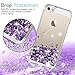 LeYi for iPhone 5S Case,iPhone 5 / iPhone SE Case with HD Screen Protector for Girls Women, Cute Shiny Glitter Liquid Clear TPU Protective Case for iPhone 5S / 5 / SE Purple