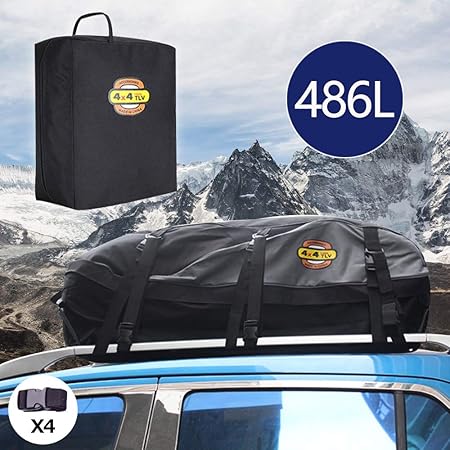 Amazon ルーフキャリアバッグ カーゴバッグ 防水ルーフキャリア 486l 大容量 安全固定 防雨 防風 軽自動車 Suv 1 90 45cm 旅行用 折り畳み 収納バッグ付き 二重pvc防水加工 キャンプ 防雪 屋根バッグ 隠れ式防水 ルーフbox ラック 車 バイク