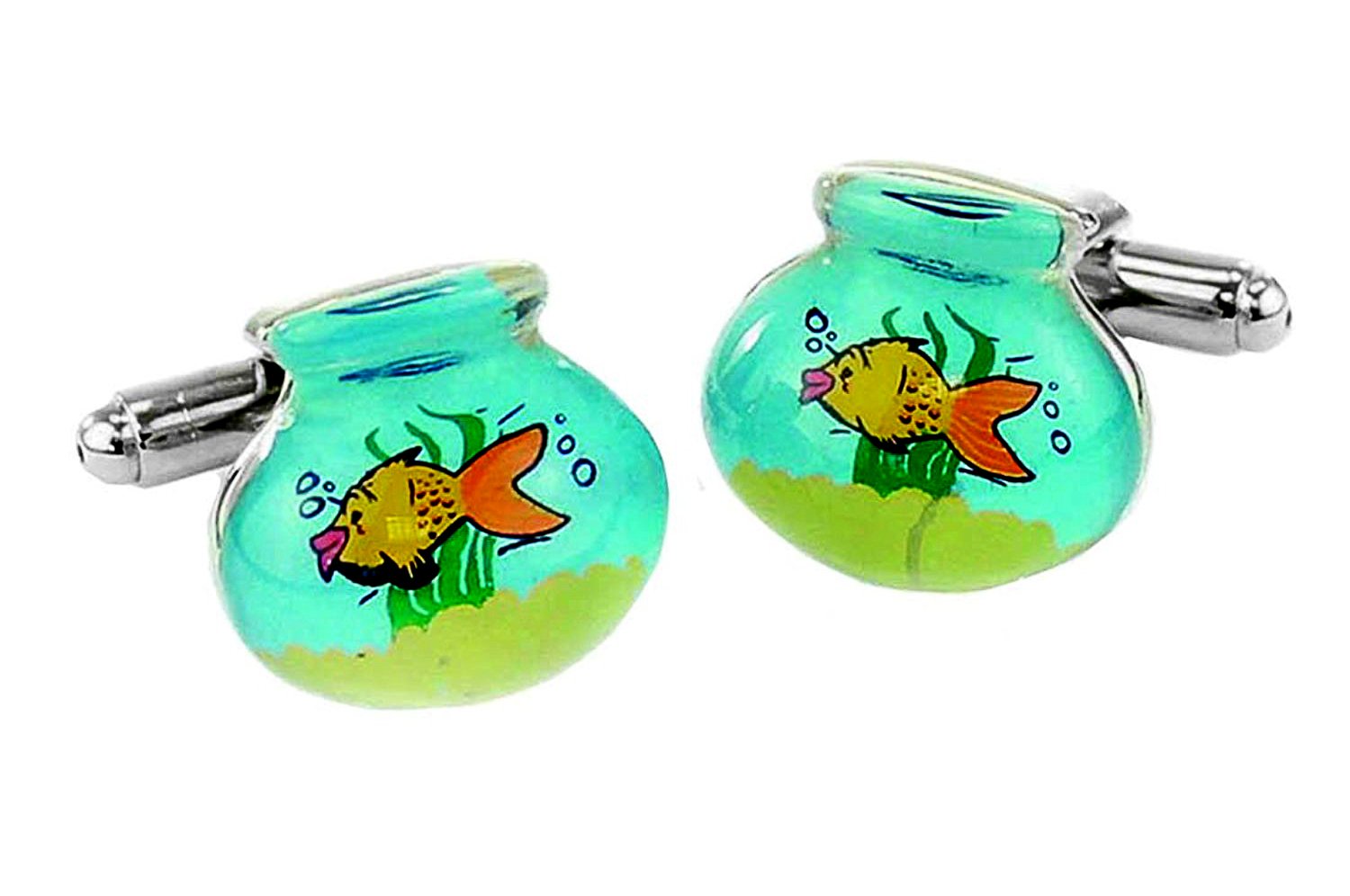 Gold Fish Surreal Cufflinks with Gift Tin
