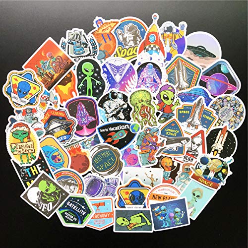 50PCS ET Stickers Spacemen Rocket Airship Stickers Car Motorcycle Bicycle Skateboard Suitcase Computer Water Bottle Mobile Phone Laptop Luggage Vinyl Bumper Decals (ET 50) - Thumbnail 4