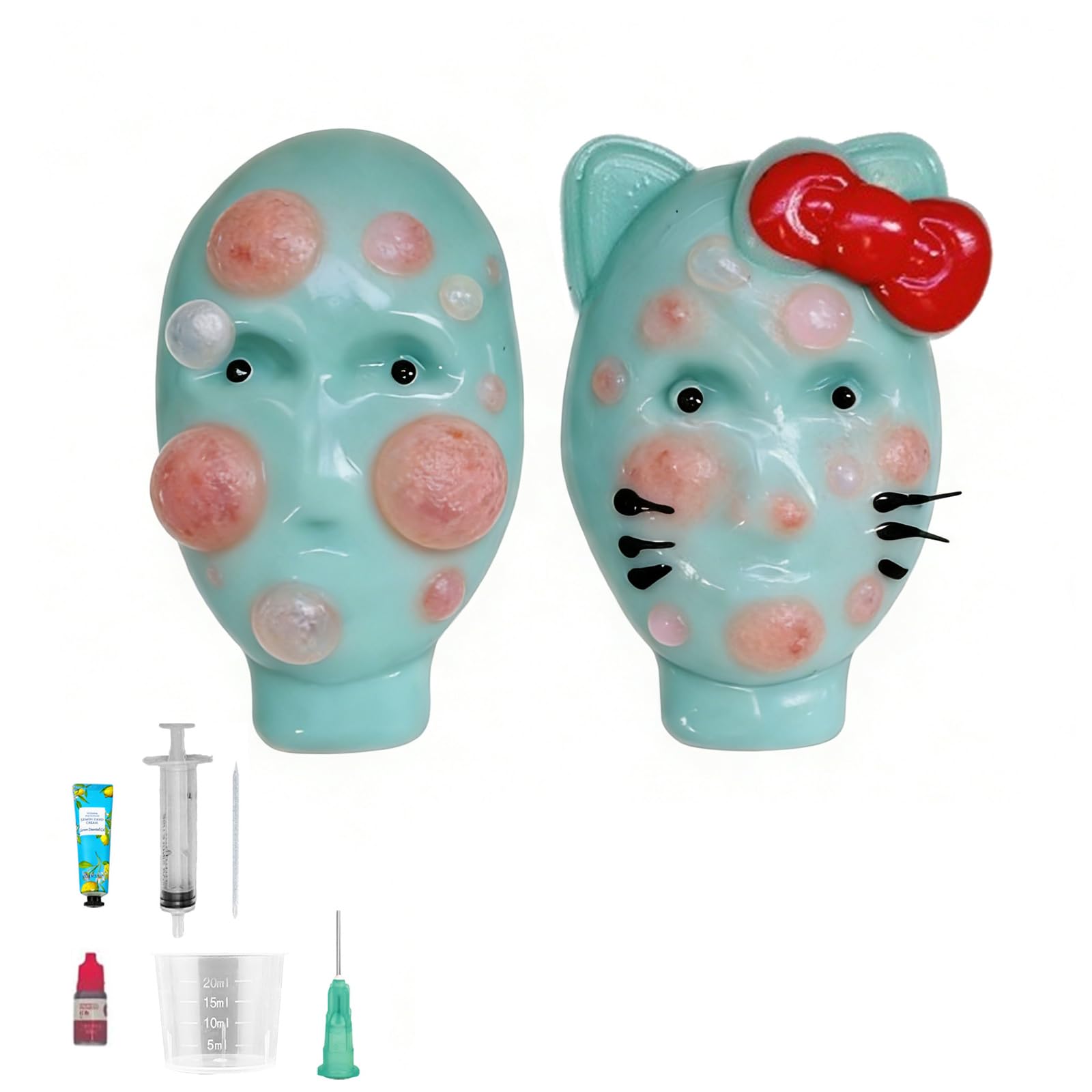 Pimple Popping Squishy Stress Relief Squeeze Fidget Toy Reusable Silicone Pimple Popper Set Soft Sensory Squishy Toy for Adults ASMR Satisfying Burst Play for Desk Relaxation (Alien)