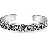 PDTJMTG Sterling Silver Bangle Bracelet Celtic Knot Cuff Bracelet for Men Women