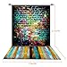 econious Photo Backdrop, 3x5ft Colorful Brick Wall Wood Floor Backdrop for Photography, Resistant Fleece-Like Cloth Fabric, with Rod Pocket (Backdrop Only)