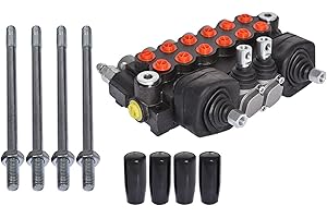 mitoharet 6 Spool Hydraulic Backhoe Directional Control Valve with 2 Joysticks 11 GPM for Tractor Loader Motors Spool Double Acting SEA Ports