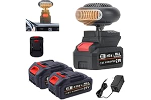 QCWRJP Portable Battery Powered Space Heater, Car Heater Runs on Batteries, Rechargeable Battery Operated Heater for Car Window Defog, With 1/2PCS 1500mah Battery, For Camping Indoors, Long Heating