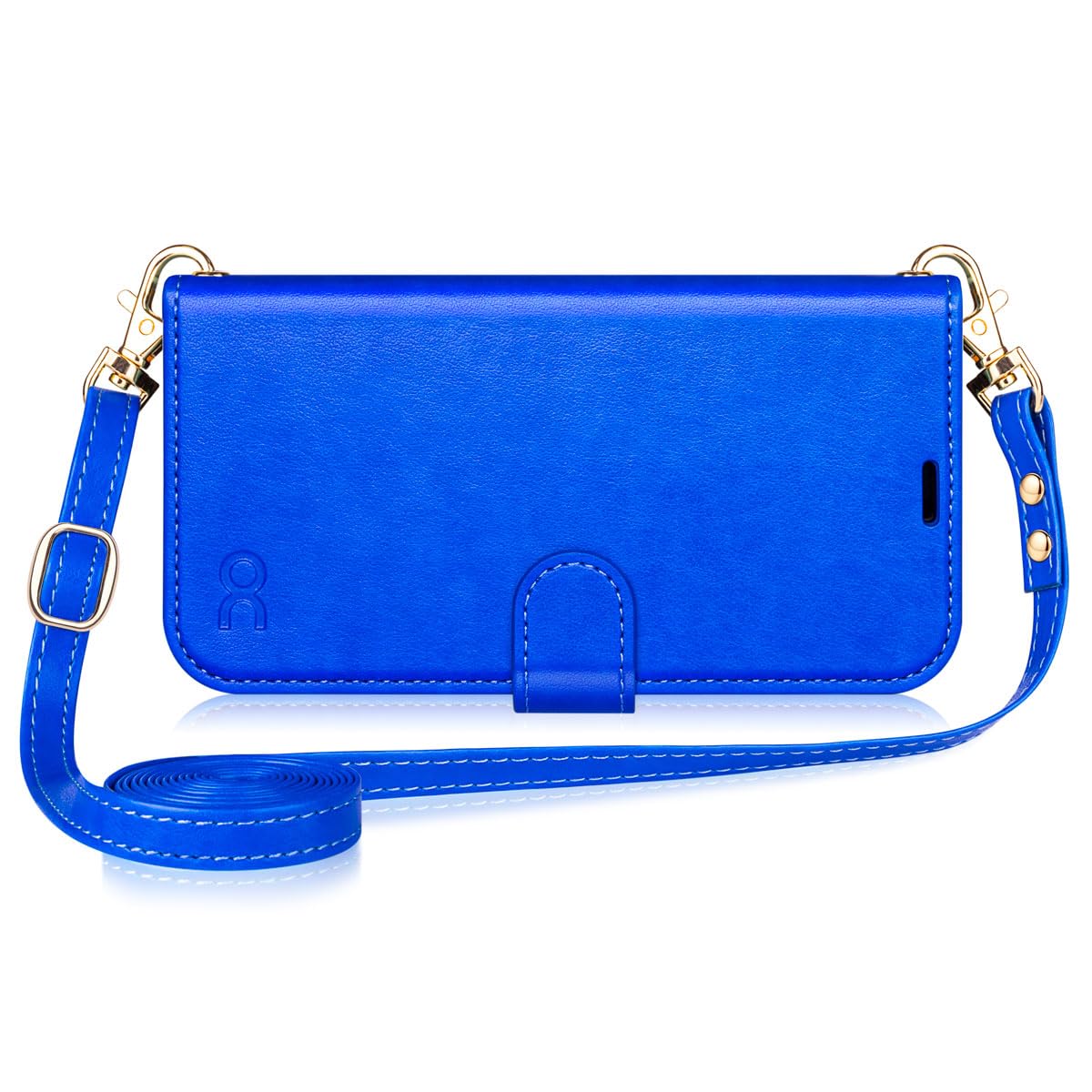 OCASE for iPhone 16 Pro Case with Strap, Adjustable and Detachable Crossbody Lanyard PU Leather Wallet Case with RFID Blocking, Card Holders, Kickstand, Shockproof Flip Cover, Sapphire Blue