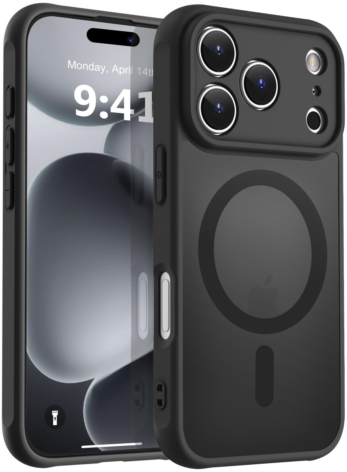 Photo 1 of MOCCA Magnetic for iPhone 17 Pro Max Case, (Compatible with Magsafe) (16FT Military Grade Protection) Full Camera Protection Anti-Fingerprint Slim Translucent Matte Phone Cover 6.9",Black