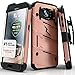Zizo Bolt Cover for Samsung Galaxy S7 Edge [33mm 9H Tempered Glass Screen Protector] Dual-Layered [Military Grade] Case Kickstand Holster Beltclip – Rose Gold/Black