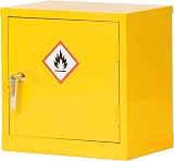 The Workplace Depot Hazardous Storage Cabinet Yellow Steel COSHH School Lab view 5