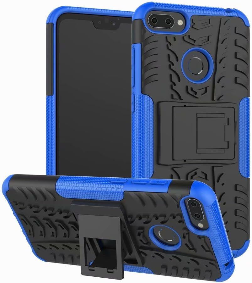 Honor 9i 2018 Case, HAOSHI [Dual Layer Hybrid] [Built-in Kickstand] [Shockproof] Armor Hybrid Defender Rugged Protective Case Cover for Huawei Honor 9i 2018 5.84 Inch - Blue