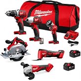 Milwaukee M18 Cordless LITHIUM-ION 6-Tool Combo Kit (2696-26)