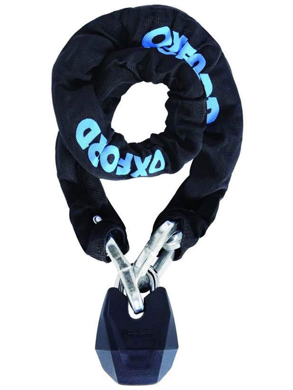 Oxford LK162 LK172 Hardcore XC13 Lock 2.0m/13mm. Motorcycle Security Chain and Padlock, Silver, 2 METRE