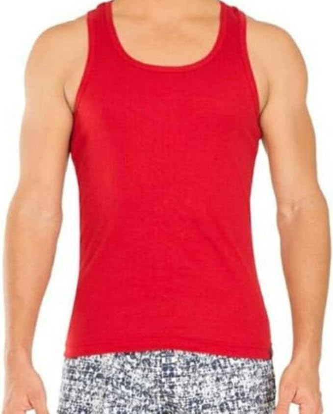 Buy Men's Red Plain Gym Vest (2) at Amazon.in