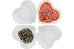 DS. DISTINCTIVE STYLE 4 Pieces Tea Bag Holder Teabag Coaster Seasoning Dish for Sauce Dessert (Heart)