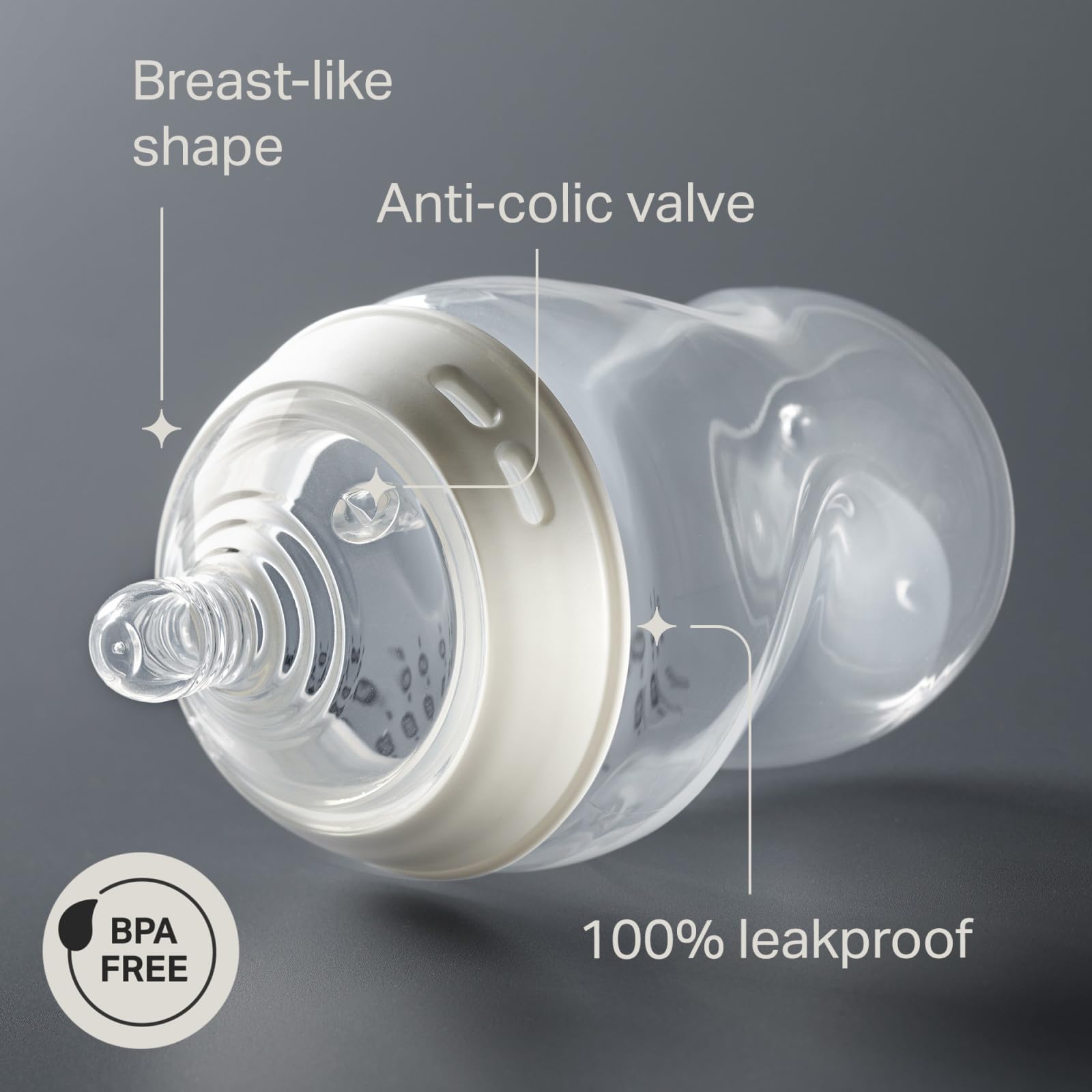 Tommee Tippee Natural Start Anti-Colic 9 oz BPA Free Baby Bottles, 0+ Months, Slow Flow Breast-Like Nipple, Self Sterilizing, Designed for Seamless Transition Between Bottle & Breast, Clear, Pack of 4