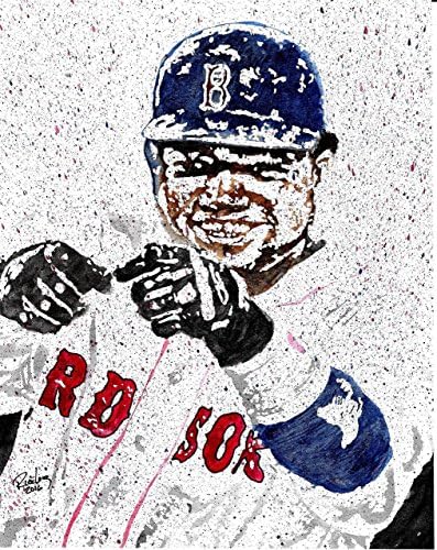 HAND DRAWN Artist Watercolor Original 8" x 10" PRINT of Boston RedSox Superstar David Oritz! Big Papi! Available in 11x14, and 20x30 Prints as well!!