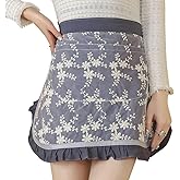 Floosum Waist Apron for women - Lovely Half Apron Cotton Lace Embroidered Server Waitress Apron Short Apron for Womens Girls