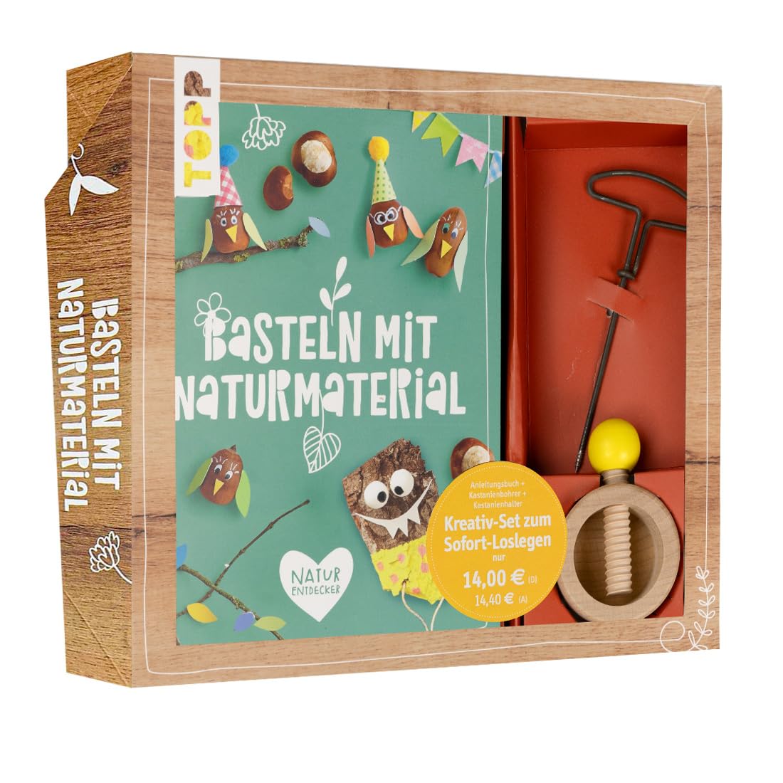 Kreativ-Set Basteln mit Naturmaterial: Buch mit Grundlagen und Bastelideen sowie Kastanienhalter und Kastanienbohrer (Buch plus Material)