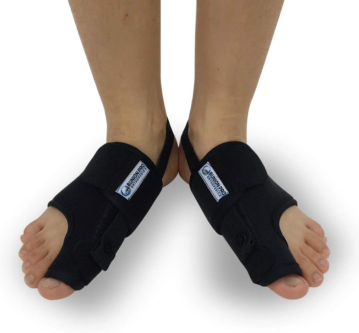 Bunion Pro: Non-Slip Adjustable Bunion Corrector and Bunion Protector with Aluminum Brace - Orthopedic Hallux Valgus Pain Relief - Big Toe Splint Foot Bunion Separator Straightener Spacer Spreader