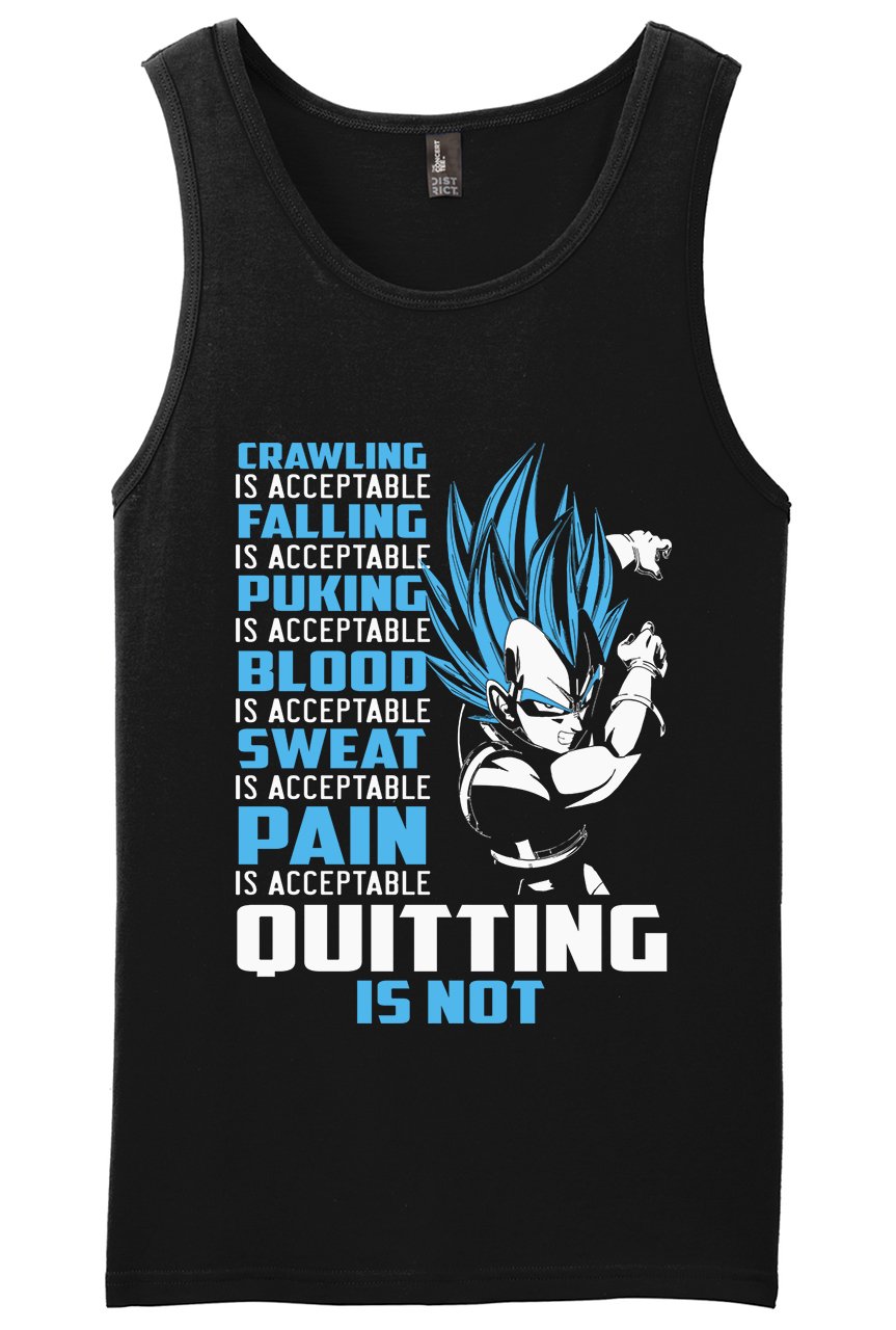 Vegeta Super Saiyan Quote Quitting Is Not Acceptable Anime Shirt 4317