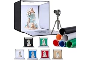ZKEEZM Light Box Photography 20"x20" with 160LED Lights and 6 Color Backdrops Photo Box with Lights, Foldable Light Box with Adjustable Brightness, 3000-6500K Dimmable Portable Picture Box Shooting