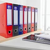 Oxford A4 Lever Arch Files 3 Pack Red Black Blue Glossy Laminated Paperboard view 4