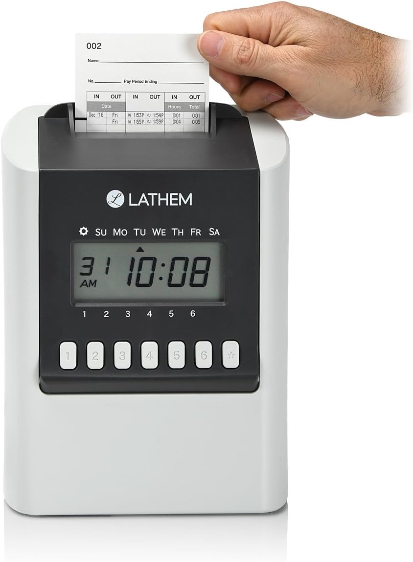 Lathem 700E Calculating Electronic Time Clock, Requires Lathem E17 Time Cards (Sold Separately) (700E) : Electronics