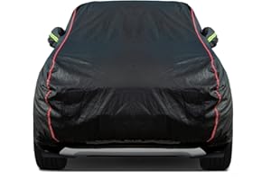 QUYDDC Breathable New Material, Waterproof Car Cover, Locks and Zipper Doors, Sunscreen Waterproof UV Prevention Snowproof Wind and Windproof,Suitable for Indoor Outdoor,for SUV (205"-216") B14