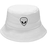 Alien Embroidered Bucket Hat Packable Fisherman Cap Unisex Outdoor Hat Trendy Sun Hats