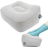 Inflatable Foot Rest, Carseat Inflatable Foot Rest Pillow, Airplanes Inflatable Foot Rest Cars, Travel Footrest Pillow for Home Office,Trains (Grey, 14.5" L×11.8" W×7.9”H)