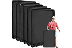 Hlimior 6Pcs Extra Large Auto Oil Drip Pan- 35.4 x 24 x1.6 Inches Oil Drip Tray for Under Car Plastic Oil Tray,Oil Catch Pan Replacement Tray to Keep Garage Floor Show Room Driveway Safe and Clean