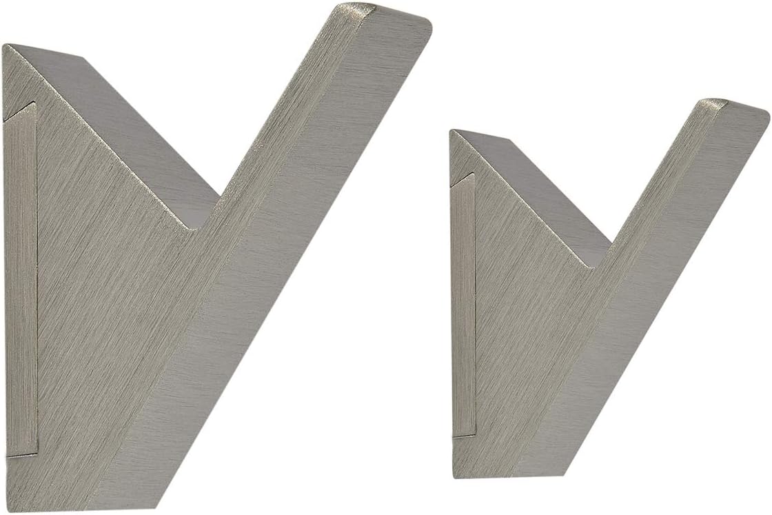 Coat Hooks Wall Mounted Towel Hooks Heavy Duty Single Robe Hanger for Bathroom Kitchen Office,2 Pack Solid Anodized Aluminum (Brushed Nickel)