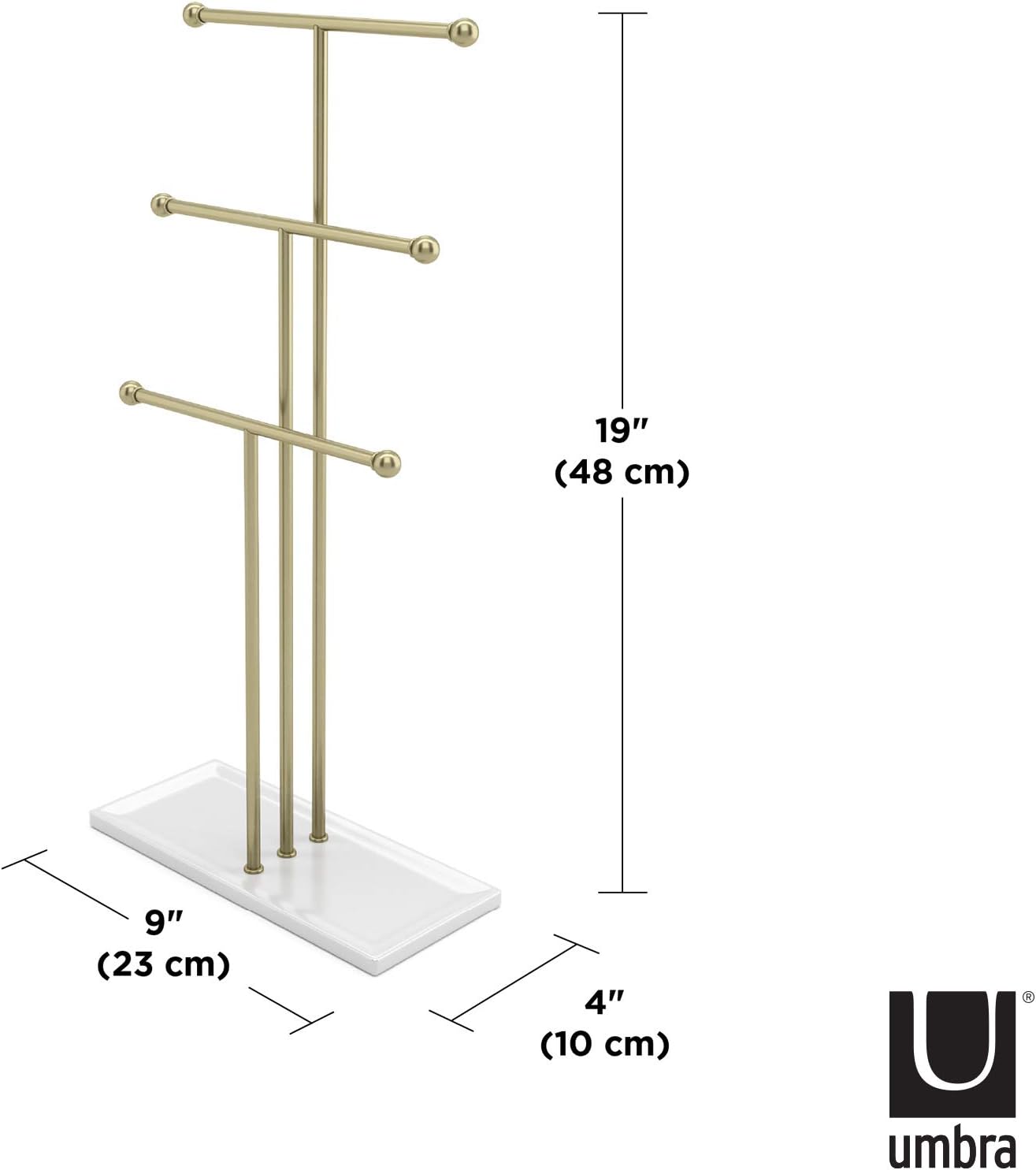 Umbra Trigem Hanging Jewelry Organizer 3 Tier Extra Tall Tabletop