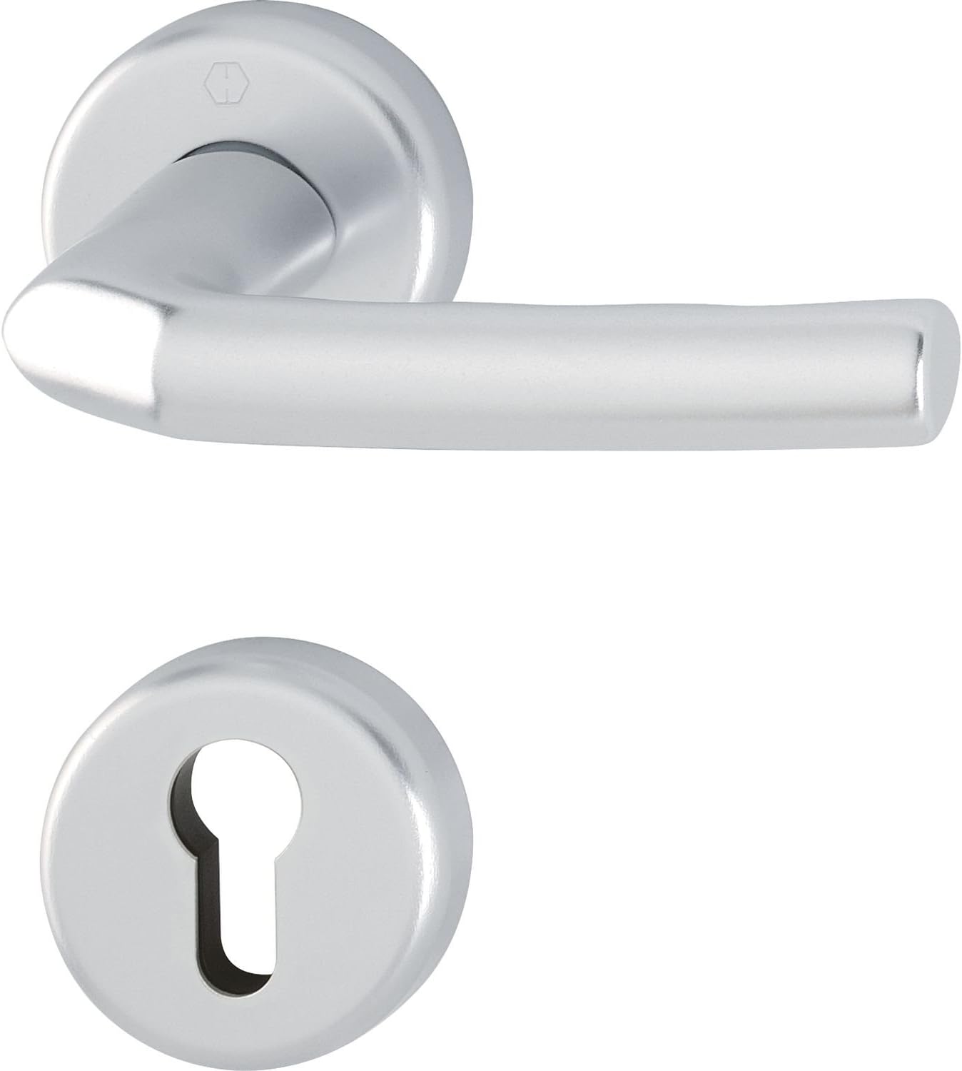 HOPPE 3067315 Birmingham Handle Set including Rosettes PZ (Profile Cylinder), Silver anodised