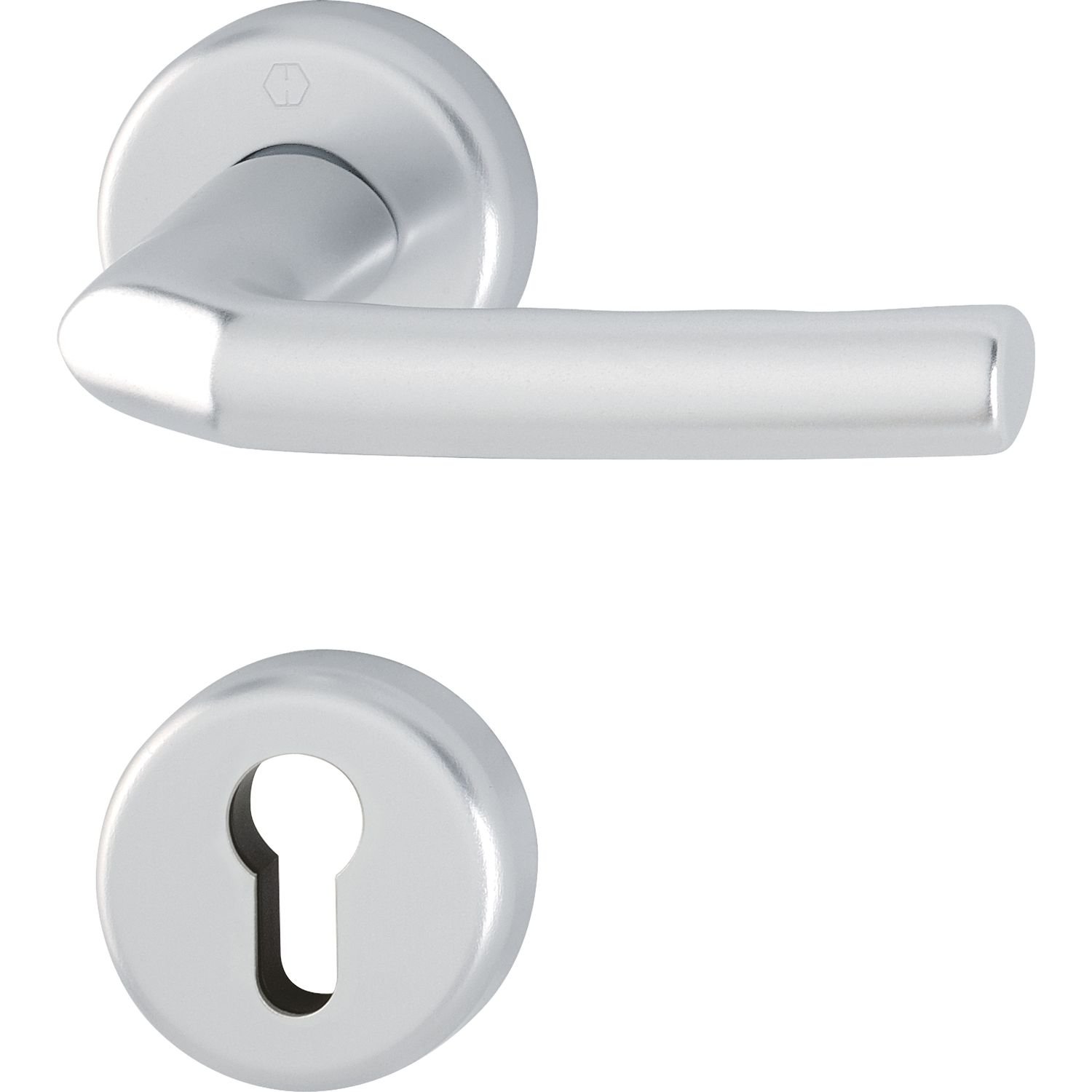 HOPPE 3067315 Birmingham Handle Set with Rosettes PZ (Profile Cylinder), Silver anodised