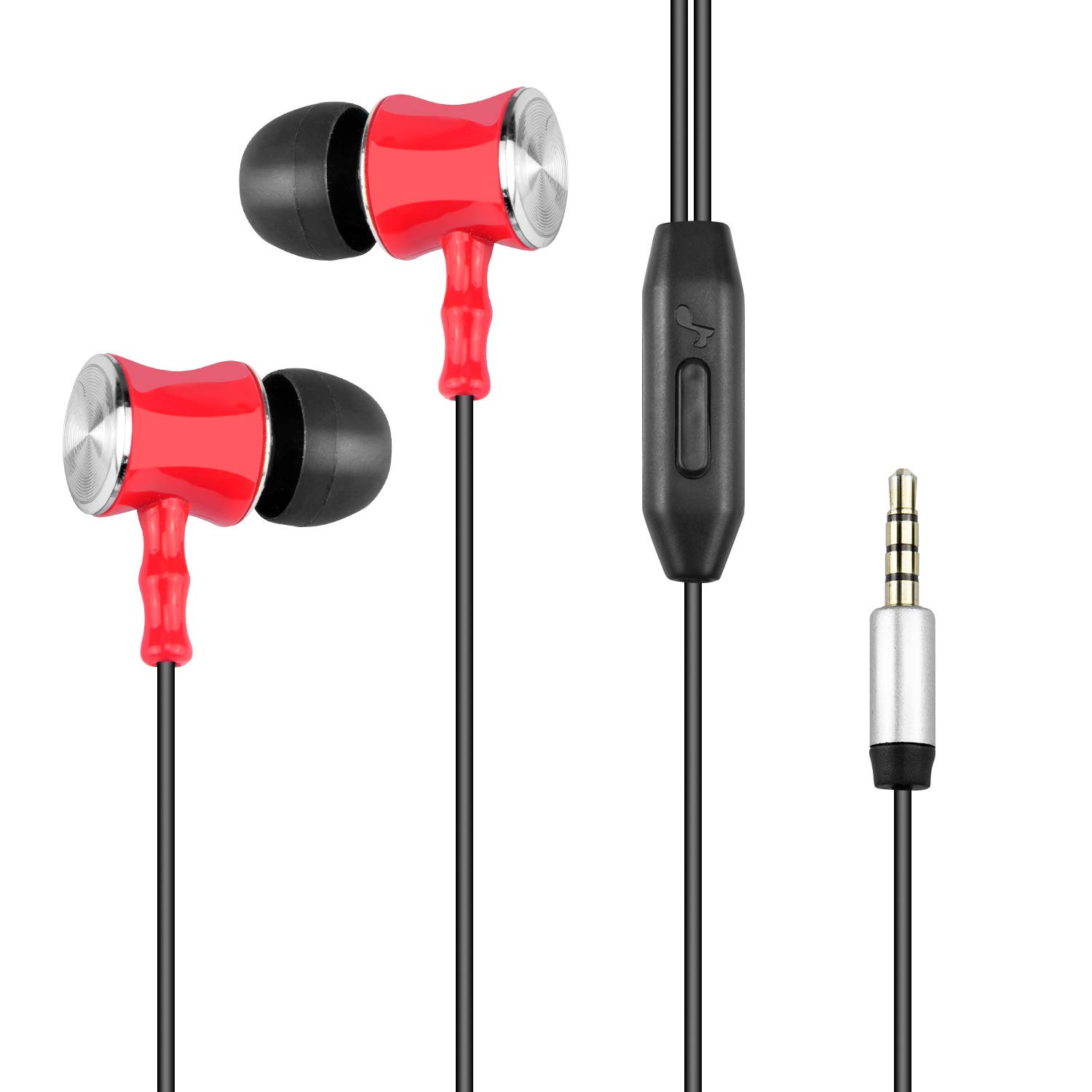 iN TECH Ear Headphones – 3.5mm Input Jack Aux Connection with Compact Design – Excellent for Active Lifestyle, DJs, Musicians, TV, Phones, Tablets, with Built Mic Supports Hands Free Calls