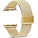 Watruer Compatible Apple Watch Band, 42mm 44mm Stainless Steel Mesh Loop with Adjustable Closure Replacement iWatch Band for Apple Watch Series 4 Series 3 Series 2 Series 1 Sport and Edition - Gold primary