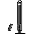Dreo Tower Fan for Bedroom, 90° Oscillating Standing Fans for Room with 4 Speeds, 3 Modes, 28dB Quiet for Sleep, 25ft/s Velocity, 8H Timer, Remote, Living Room, Office, Home, Black, TF117