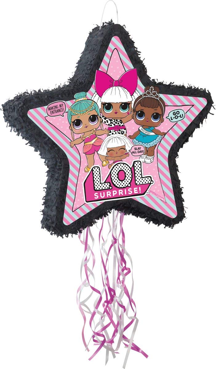 Multicolor LOL Surprise Star-Shaped Drum Pull Pinata (58cm x 55cm) 1 Piece - Perfect for Parties & Celebrations, Fun & Interactive Activity for Kids โ image 1