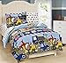Mk Collection Twin Size Kids Teens boys 5 Pc Comforter and Sheet Set Blue Red Yellow Trucks Tractors Cars New